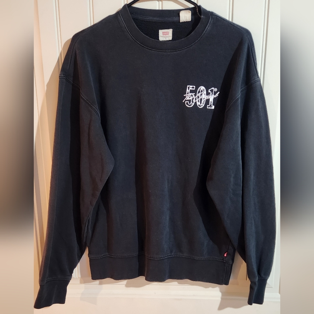 Levi's Dark Gray Crewneck Sweater with 501 Design